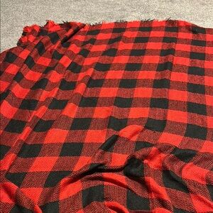Red and Black Plaid Blanket Scarf